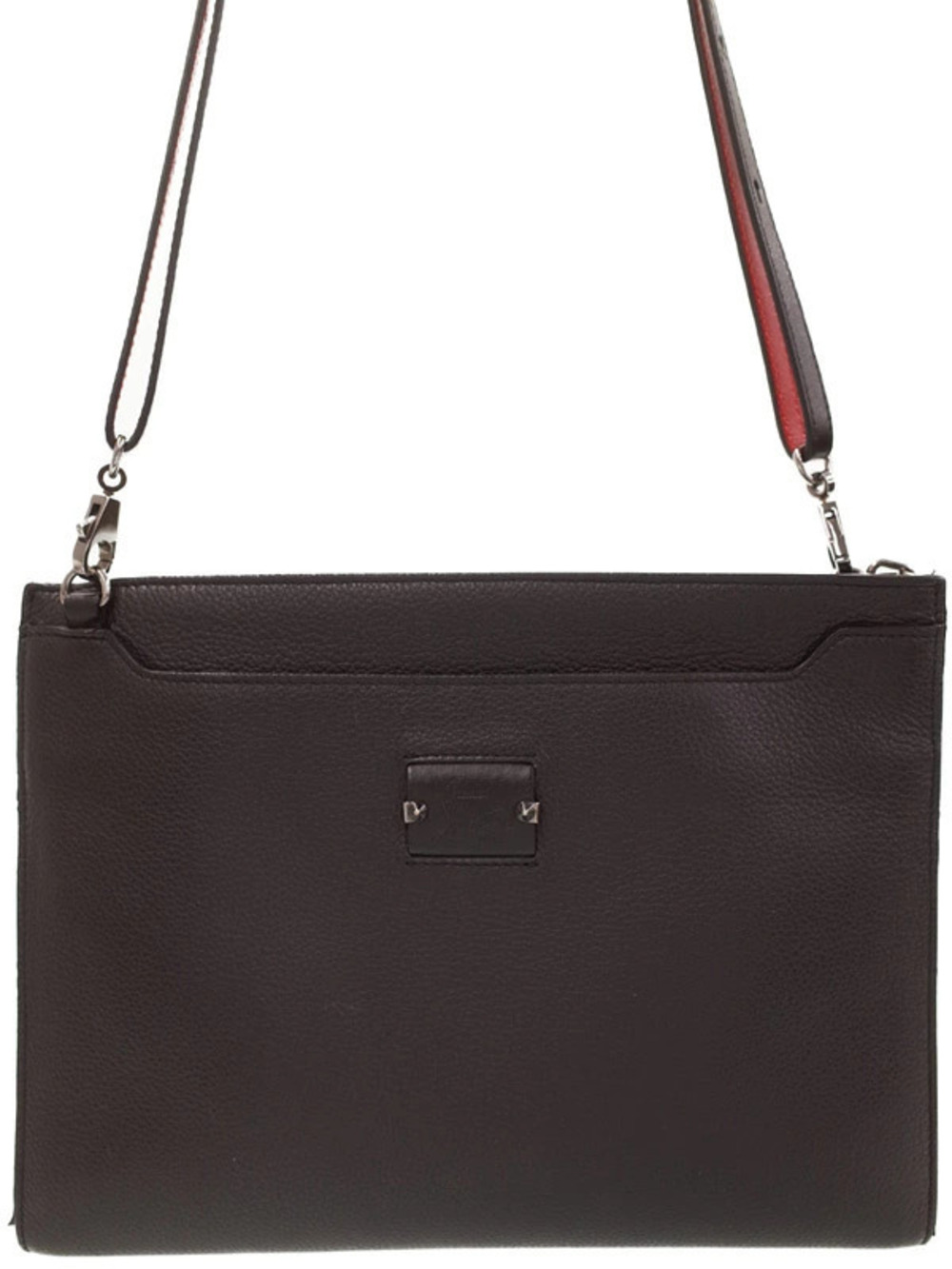 Christian Louboutin Sky Pouch Clutch Spike Studs Clutch Bag Black